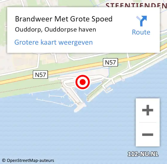 Locatie op kaart van de 112 melding: Brandweer Met Grote Spoed Naar Ouddorp, Ouddorpse haven op 19 november 2021 10:32