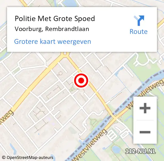 Locatie op kaart van de 112 melding: Politie Met Grote Spoed Naar Voorburg, Rembrandtlaan op 19 november 2021 11:32