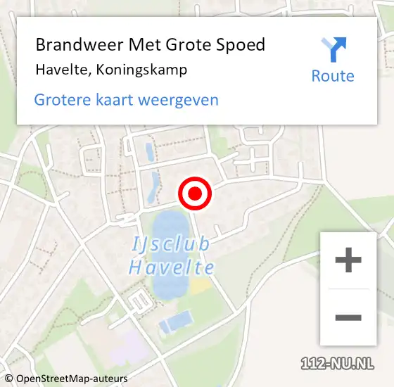 Locatie op kaart van de 112 melding: Brandweer Met Grote Spoed Naar Havelte, Koningskamp op 19 november 2021 12:13