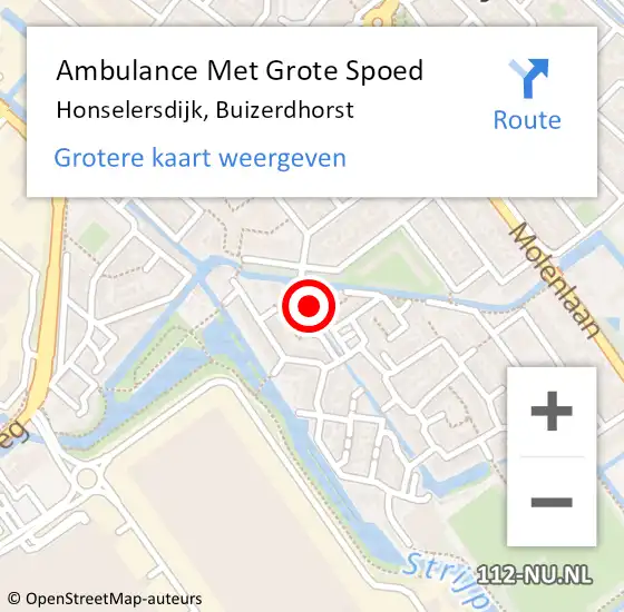 Locatie op kaart van de 112 melding: Ambulance Met Grote Spoed Naar Honselersdijk, Buizerdhorst op 29 juni 2014 21:56