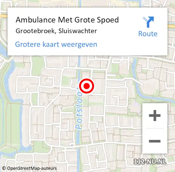 Locatie op kaart van de 112 melding: Ambulance Met Grote Spoed Naar Grootebroek, Sluiswachter op 19 november 2021 12:33