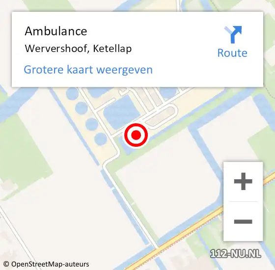 Locatie op kaart van de 112 melding: Ambulance Wervershoof, Ketellap op 19 november 2021 12:33