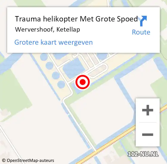 Locatie op kaart van de 112 melding: Trauma helikopter Met Grote Spoed Naar Wervershoof, Ketellap op 19 november 2021 12:43