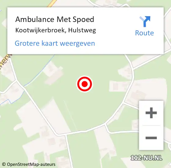 Locatie op kaart van de 112 melding: Ambulance Met Spoed Naar Kootwijkerbroek, Hulstweg op 19 november 2021 13:25