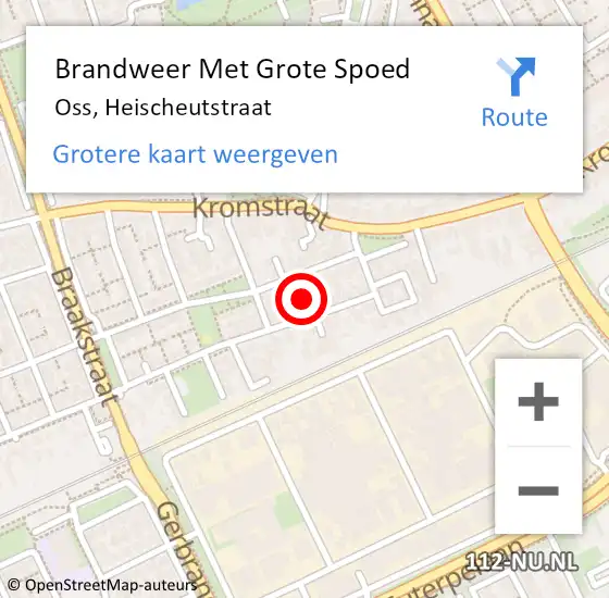 Locatie op kaart van de 112 melding: Brandweer Met Grote Spoed Naar Oss, Heischeutstraat op 19 november 2021 13:47