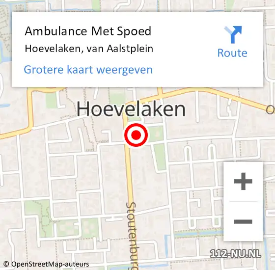 Locatie op kaart van de 112 melding: Ambulance Met Spoed Naar Hoevelaken, van Aalstplein op 19 november 2021 13:51