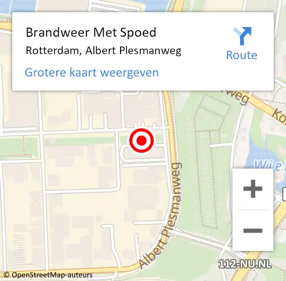 Locatie op kaart van de 112 melding: Brandweer Met Spoed Naar Rotterdam, Albert Plesmanweg op 19 november 2021 14:01