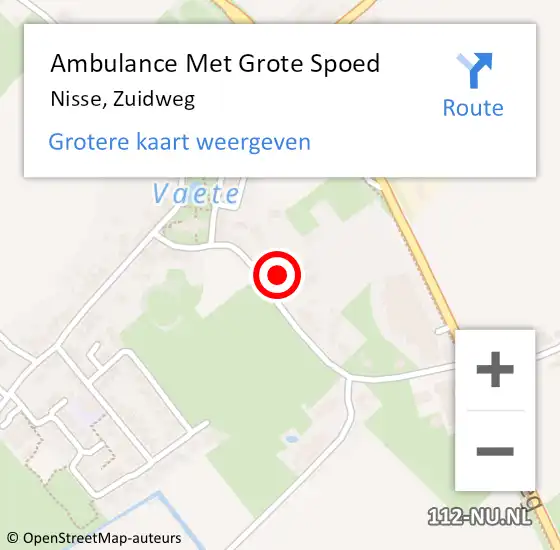 Locatie op kaart van de 112 melding: Ambulance Met Grote Spoed Naar Nisse, Zuidweg op 29 juni 2014 22:10