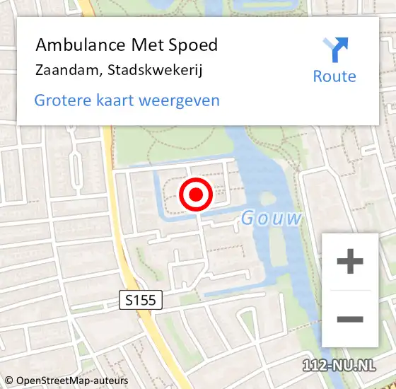 Locatie op kaart van de 112 melding: Ambulance Met Spoed Naar Zaandam, Stadskwekerij op 19 november 2021 14:18