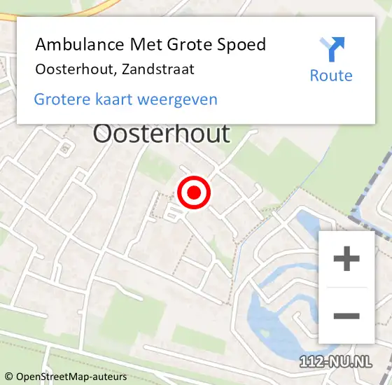 Locatie op kaart van de 112 melding: Ambulance Met Grote Spoed Naar Oosterhout, Zandstraat op 19 november 2021 14:24