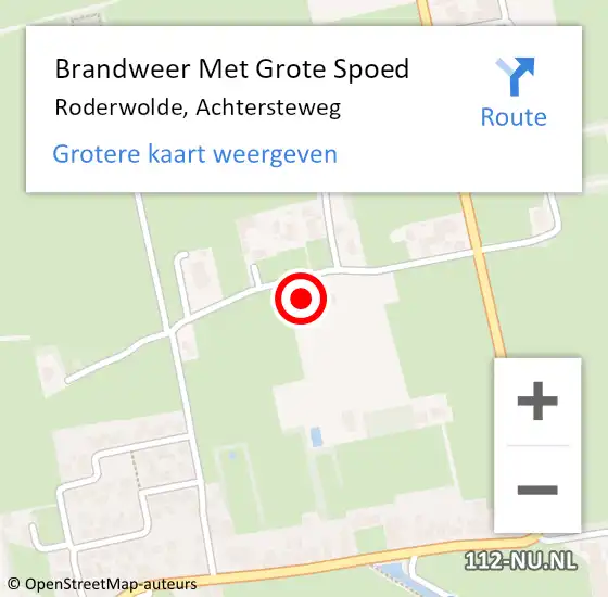 Locatie op kaart van de 112 melding: Brandweer Met Grote Spoed Naar Roderwolde, Achtersteweg op 19 november 2021 14:29