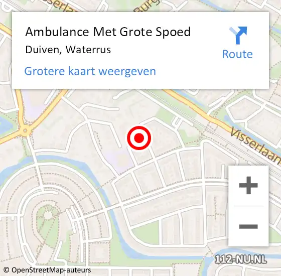 Locatie op kaart van de 112 melding: Ambulance Met Grote Spoed Naar Duiven, Waterrus op 19 november 2021 14:34