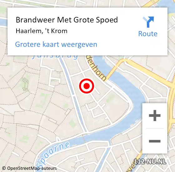 Locatie op kaart van de 112 melding: Brandweer Met Grote Spoed Naar Haarlem, 't Krom op 19 november 2021 14:54