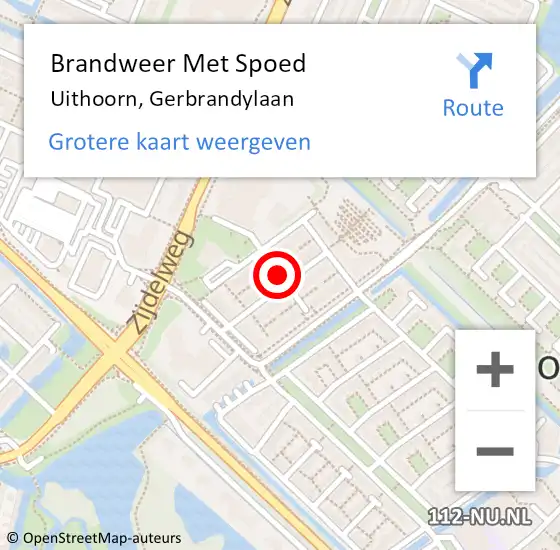 Locatie op kaart van de 112 melding: Brandweer Met Spoed Naar Uithoorn, Gerbrandylaan op 19 november 2021 14:57