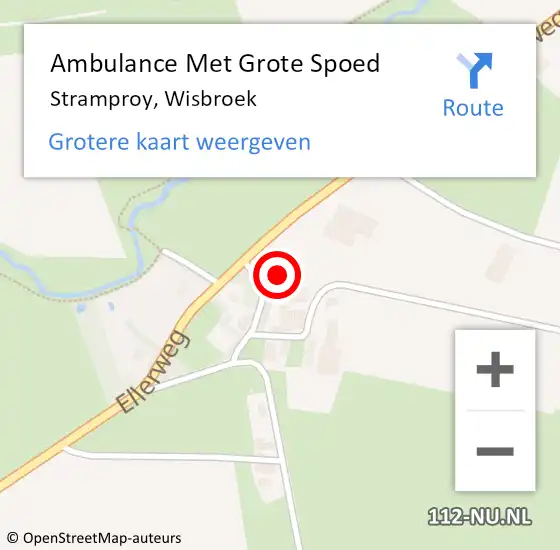 Locatie op kaart van de 112 melding: Ambulance Met Grote Spoed Naar Stramproy, Wisbroek op 29 juni 2014 22:19