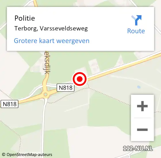 Locatie op kaart van de 112 melding: Politie Terborg, Varsseveldseweg op 19 november 2021 15:16