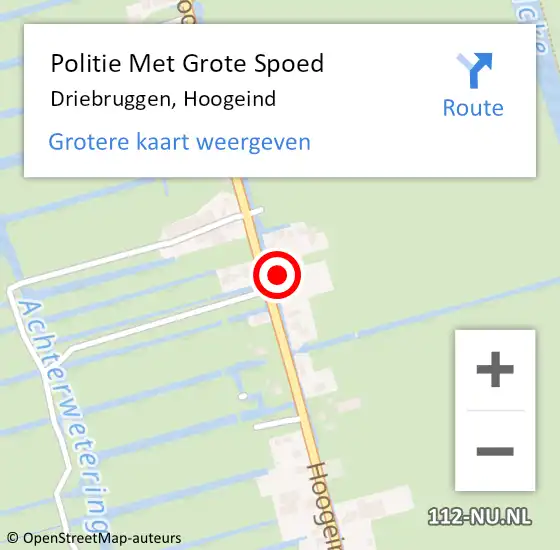 Locatie op kaart van de 112 melding: Politie Met Grote Spoed Naar Driebruggen, Hoogeind op 19 november 2021 15:19