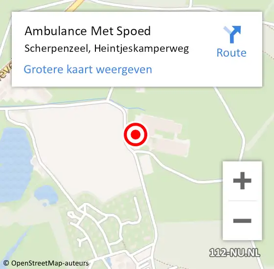 Locatie op kaart van de 112 melding: Ambulance Met Spoed Naar Scherpenzeel, Heintjeskamperweg op 19 november 2021 15:37