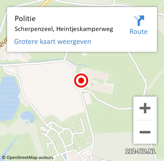 Locatie op kaart van de 112 melding: Politie Scherpenzeel, Heintjeskamperweg op 19 november 2021 15:42