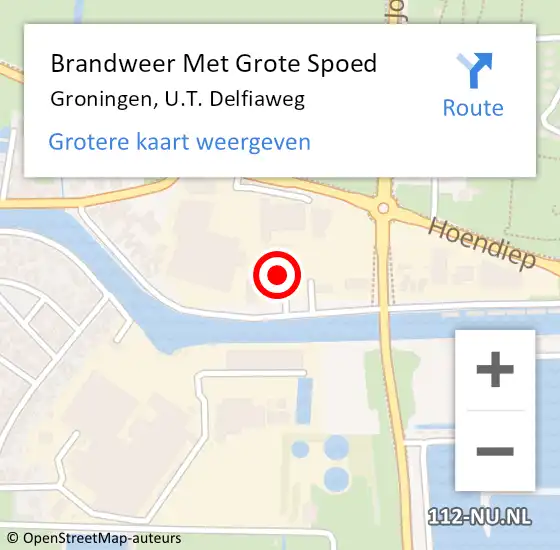 Locatie op kaart van de 112 melding: Brandweer Met Grote Spoed Naar Groningen, U.T. Delfiaweg op 19 november 2021 16:00