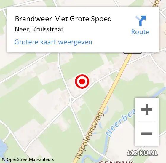 Locatie op kaart van de 112 melding: Brandweer Met Grote Spoed Naar Neer, Kruisstraat op 19 november 2021 16:03