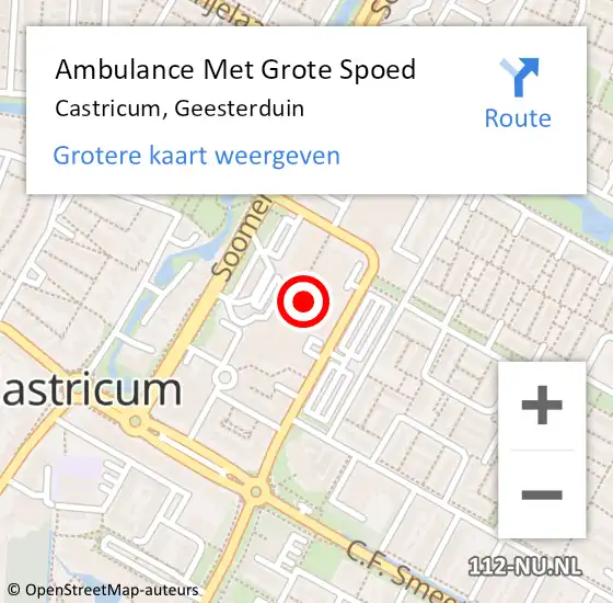 Locatie op kaart van de 112 melding: Ambulance Met Grote Spoed Naar Castricum, Geesterduin op 19 november 2021 16:27