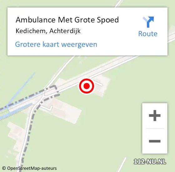 Locatie op kaart van de 112 melding: Ambulance Met Grote Spoed Naar Kedichem, Achterdijk op 19 november 2021 16:30