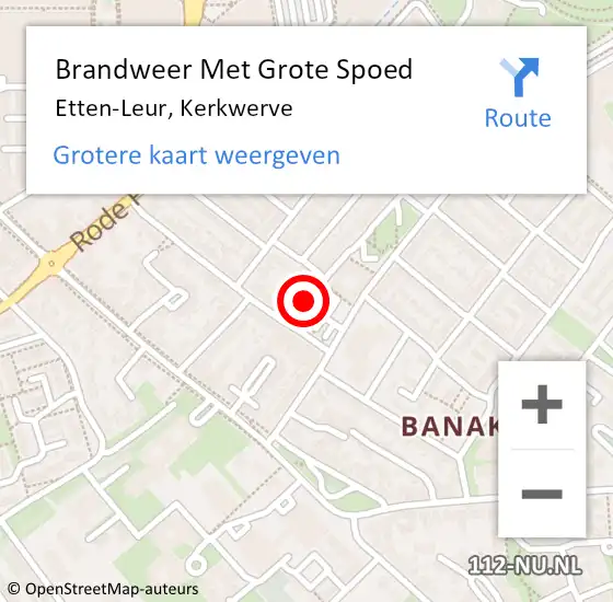 Locatie op kaart van de 112 melding: Brandweer Met Grote Spoed Naar Etten-Leur, Kerkwerve op 19 november 2021 16:31