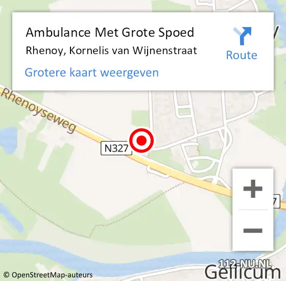 Locatie op kaart van de 112 melding: Ambulance Met Grote Spoed Naar Rhenoy, Kornelis van Wijnenstraat op 19 november 2021 16:37