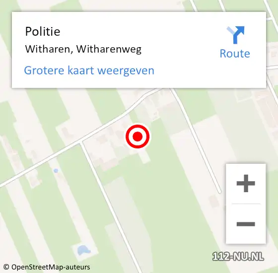 Locatie op kaart van de 112 melding: Politie Witharen, Witharenweg op 19 november 2021 16:48