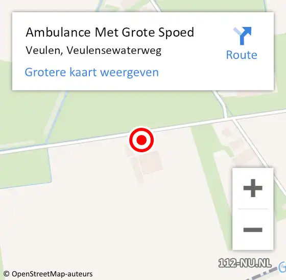 Locatie op kaart van de 112 melding: Ambulance Met Grote Spoed Naar Veulen, Veulensewaterweg op 6 oktober 2013 18:54