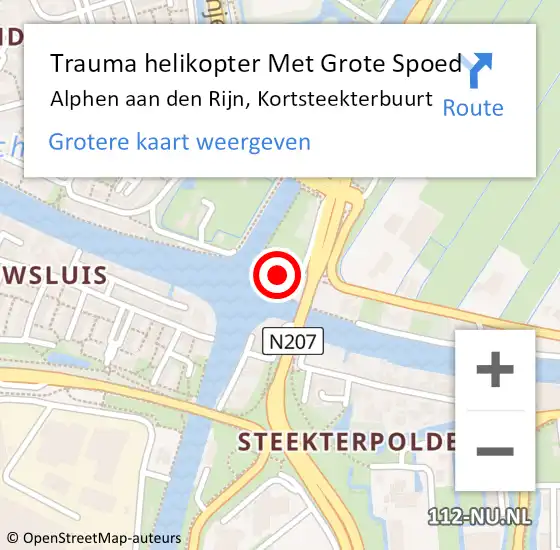 Locatie op kaart van de 112 melding: Trauma helikopter Met Grote Spoed Naar Alphen aan den Rijn, Kortsteekterbuurt op 19 november 2021 17:09