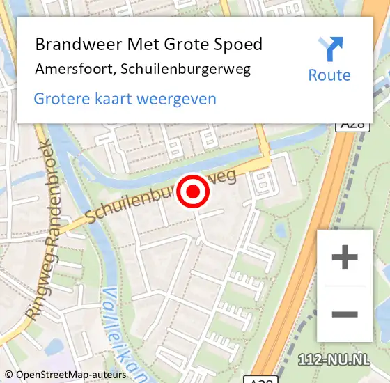 Locatie op kaart van de 112 melding: Brandweer Met Grote Spoed Naar Amersfoort, Schuilenburgerweg op 19 november 2021 17:30