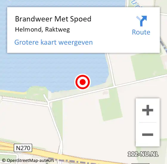 Locatie op kaart van de 112 melding: Brandweer Met Spoed Naar Helmond, Raktweg op 19 november 2021 17:41