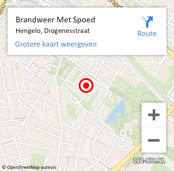 Locatie op kaart van de 112 melding: Brandweer Met Spoed Naar Hengelo, Diogenesstraat op 19 november 2021 18:29