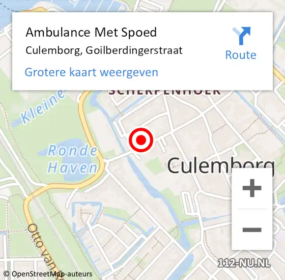 Locatie op kaart van de 112 melding: Ambulance Met Spoed Naar Culemborg, Goilberdingerstraat op 19 november 2021 19:06
