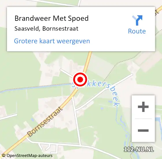 Locatie op kaart van de 112 melding: Brandweer Met Spoed Naar Saasveld, Bornsestraat op 19 november 2021 19:26