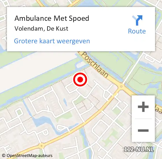 Locatie op kaart van de 112 melding: Ambulance Met Spoed Naar Volendam, De Kust op 19 november 2021 19:51