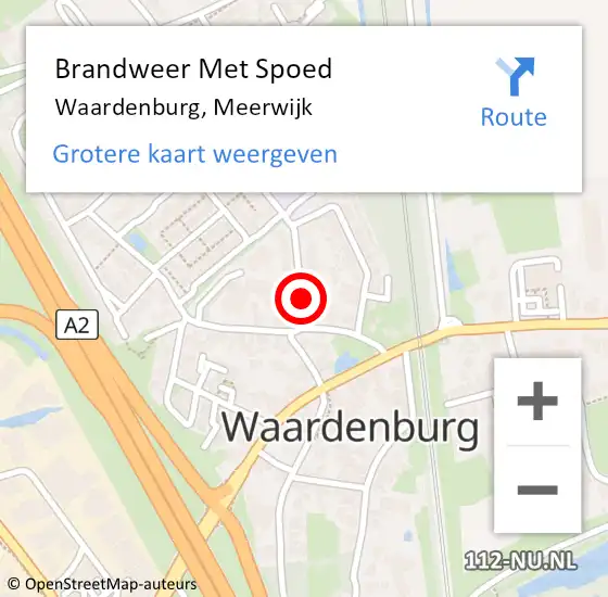 Locatie op kaart van de 112 melding: Brandweer Met Spoed Naar Waardenburg, Meerwijk op 19 november 2021 20:04