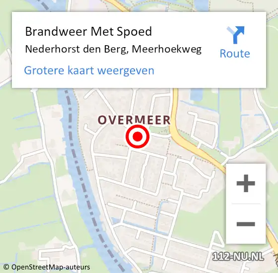 Locatie op kaart van de 112 melding: Brandweer Met Spoed Naar Nederhorst den Berg, Meerhoekweg op 19 november 2021 20:05