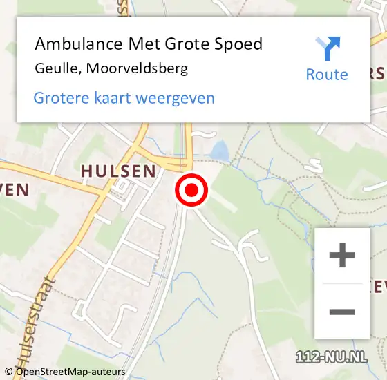 Locatie op kaart van de 112 melding: Ambulance Met Grote Spoed Naar Geulle, Moorveldsberg op 29 juni 2014 23:08