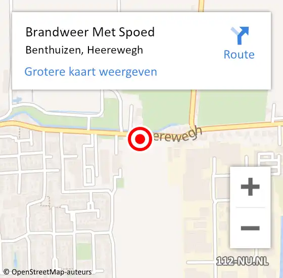 Locatie op kaart van de 112 melding: Brandweer Met Spoed Naar Benthuizen, Heerewegh op 19 november 2021 21:48