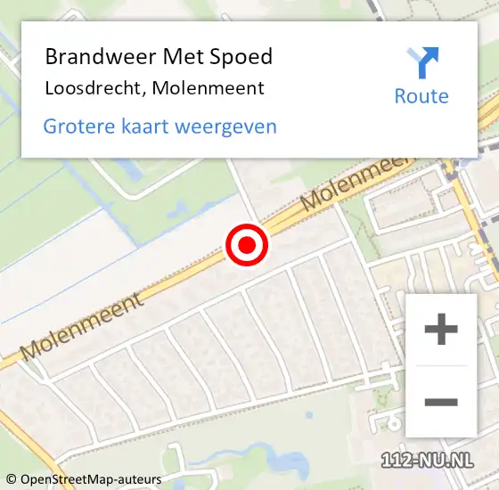 Locatie op kaart van de 112 melding: Brandweer Met Spoed Naar Loosdrecht, Molenmeent op 19 november 2021 23:09