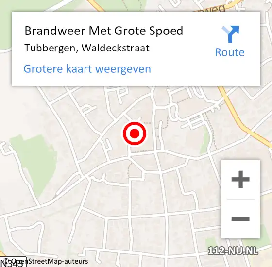 Locatie op kaart van de 112 melding: Brandweer Met Grote Spoed Naar Tubbergen, Waldeckstraat op 19 november 2021 23:34