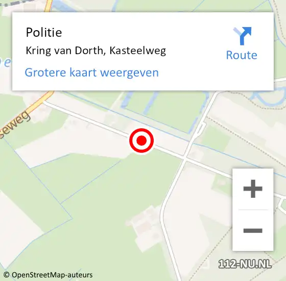 Locatie op kaart van de 112 melding: Politie Kring van Dorth, Kasteelweg op 20 november 2021 00:01