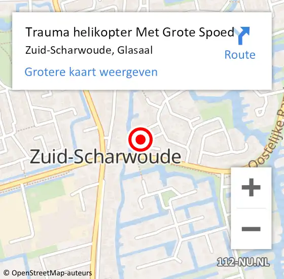 Locatie op kaart van de 112 melding: Trauma helikopter Met Grote Spoed Naar Zuid-Scharwoude, Glasaal op 20 november 2021 00:21