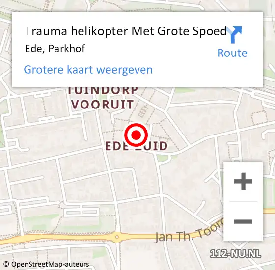 Locatie op kaart van de 112 melding: Trauma helikopter Met Grote Spoed Naar Ede, Parkhof op 20 november 2021 03:23