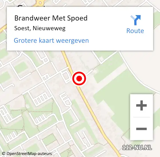 Locatie op kaart van de 112 melding: Brandweer Met Spoed Naar Soest, Nieuweweg op 20 november 2021 03:34