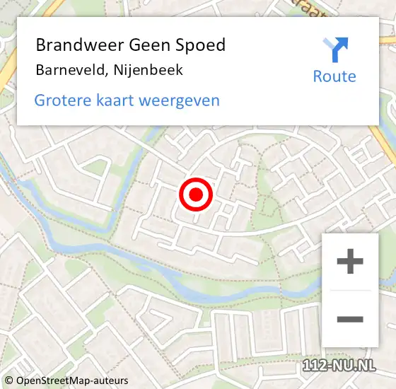 Locatie op kaart van de 112 melding: Brandweer Geen Spoed Naar Barneveld, Nijenbeek op 20 november 2021 05:33
