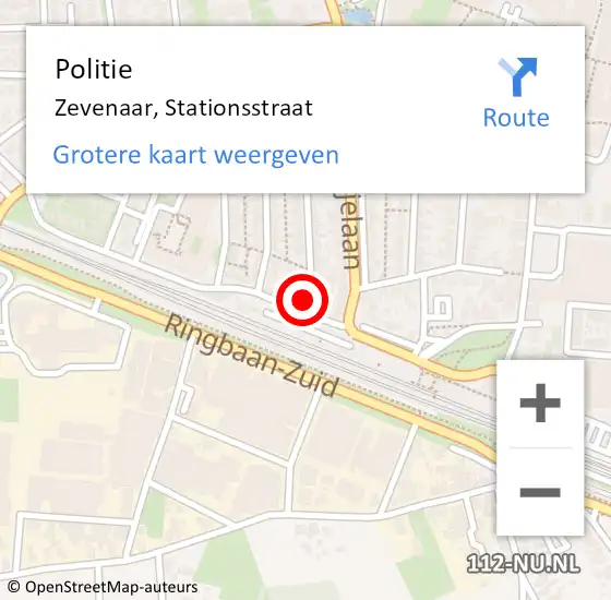 Locatie op kaart van de 112 melding: Politie Zevenaar, Stationsstraat op 20 november 2021 06:21